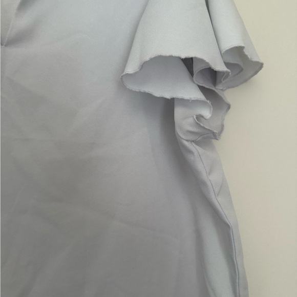 SHEIN Light Gray Ruffle Sleeve Blouse - Picture 3 of 5